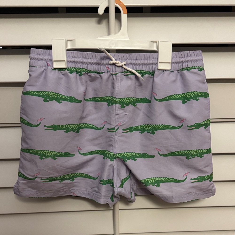 The Beaufort Bonnet Company Green Alligator Print Kids Shorts